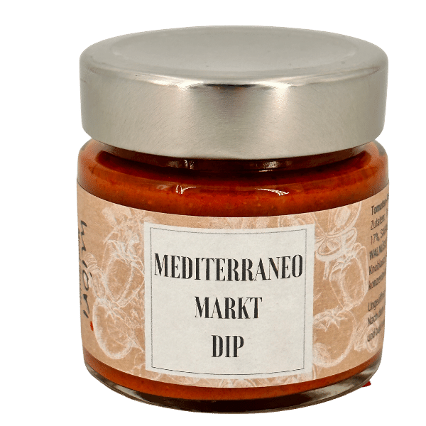 Mediterraneo Markt Dip | 125 g | Brotaufstrich Tomaten-Paprika mit Walnuss
